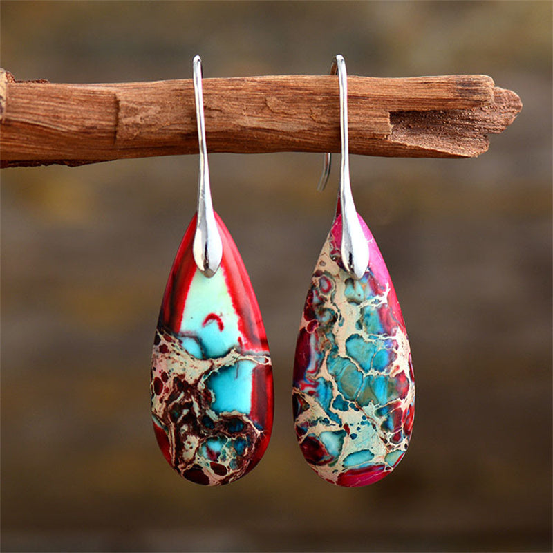 Grounding Jasper Teardrop Earrings