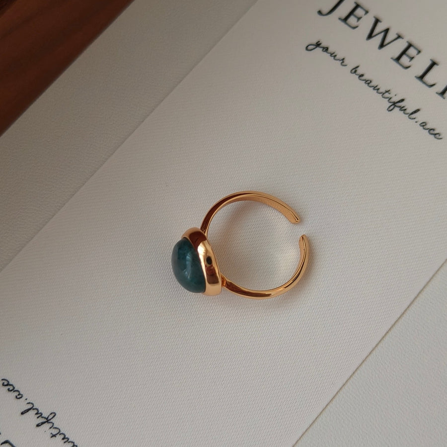 DOREA Moss Agate Adjustable Ring