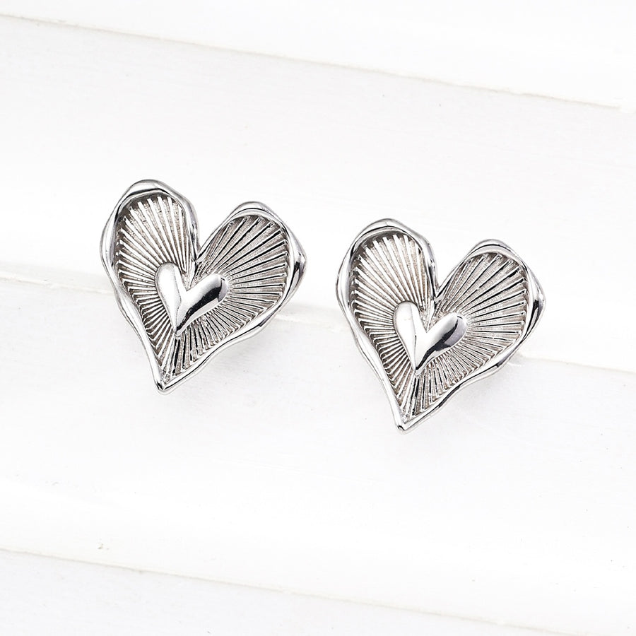 S925 Silver Heart-Shaped Earrings