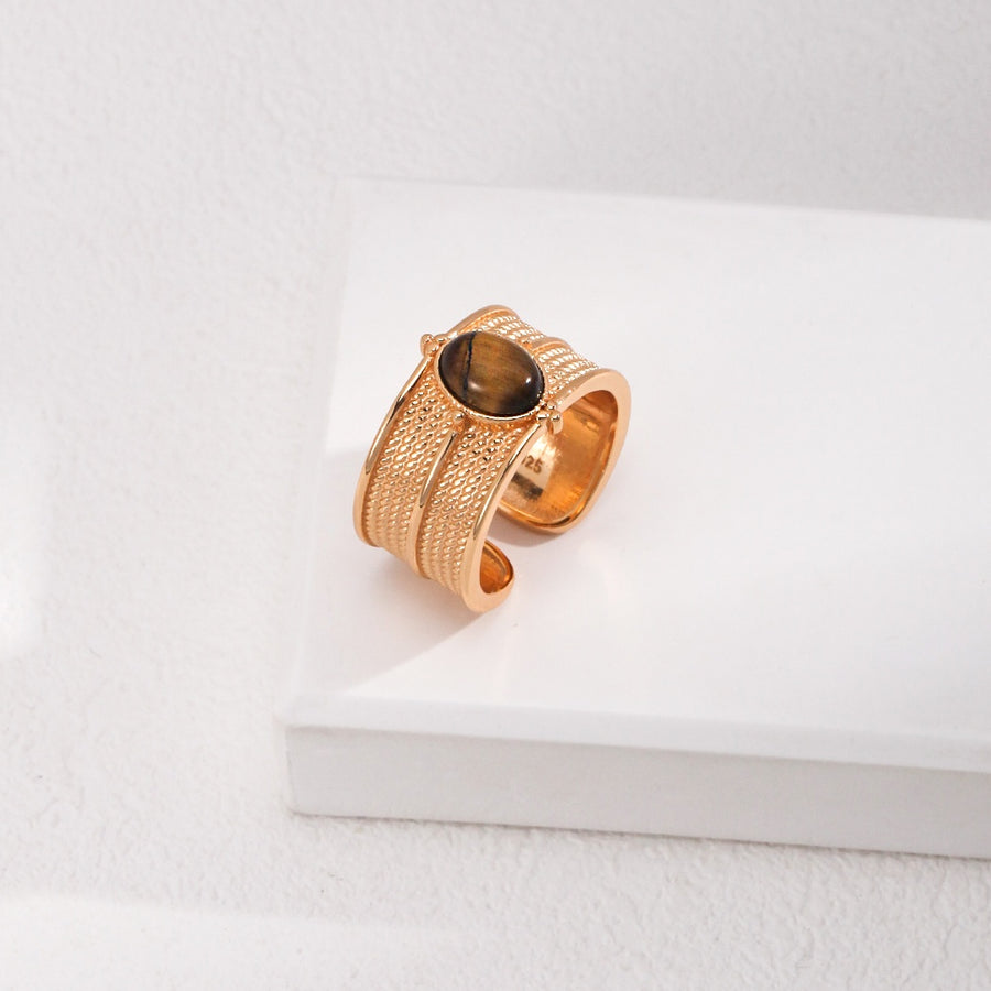 S925 Silver Adjustable Tiger’s Eye Ring