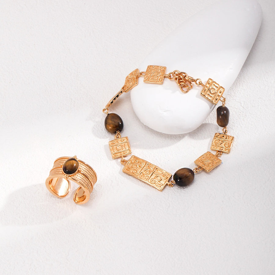 S925 Silver Adjustable Tiger’s Eye Ring